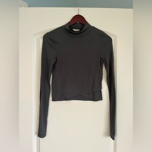 Pac Sun long sleeve cropped turtle neck. Dark gray. Size small.